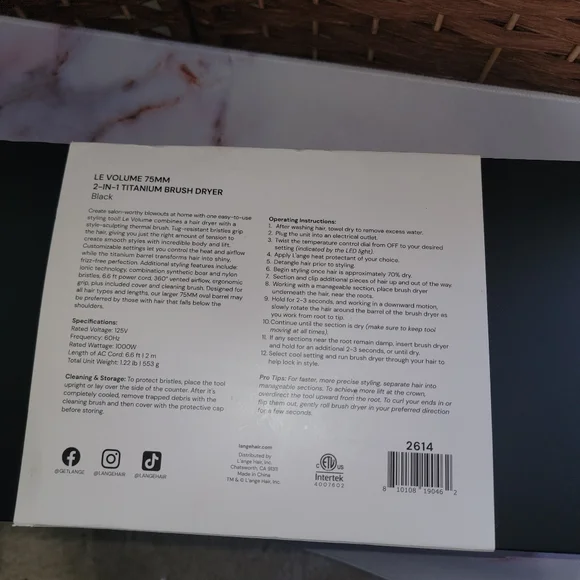 L’ange Le Volume 75MM 2-in-1 Titanium Brush Dryer New in open box